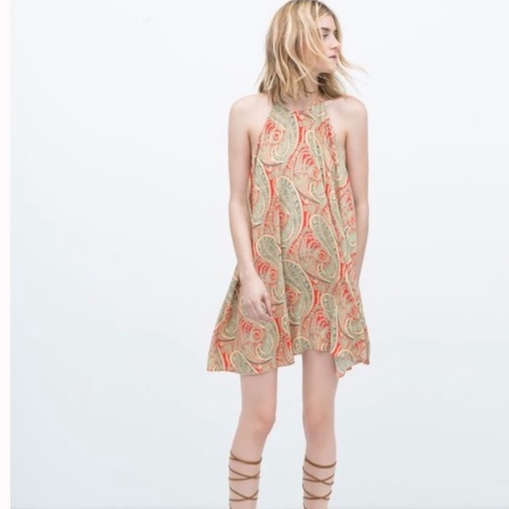 ZARA FLOWY PAISLEY DRESS